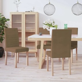 vidaXL Cadeiras de jantar 4 pcs tecido castanho