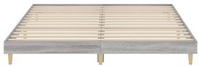 Estrutura de cama 200x200 cm derivados madeira cinzento sonoma