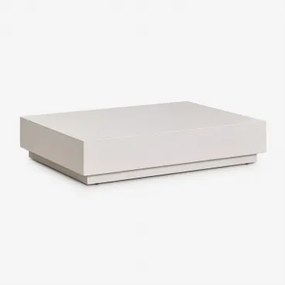 Mesa De Centro Retangular Para Jardim 120x90 Cm Em Cimento Manir Branco - Sklum