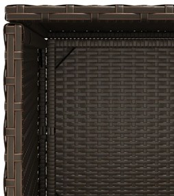 Armário de arrumação para jardim 50x55x115 cm vime PE castanho
