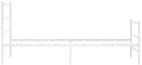 Estrutura de cama com cabeceira e pés 100x200 cm metal branco