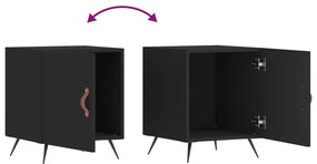 Mesa de cabeceira 2 pcs 40x40x50 cm derivados de madeira preto