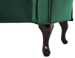 Chaise-longue em veludo verde escuro versão à esquerda LATTES Beliani