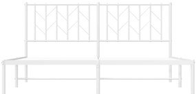 Estrutura de cama com cabeceira 160x200 cm metal branco