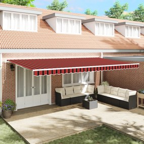 vidaXL Toldo Retrátil Laranja e Marrom 600 x 300 cm tecido