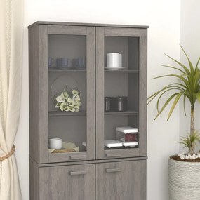 340507 vidaXL Topo p/ armário alto HAMAR 85x35x100cm pinho maciço cinza-claro