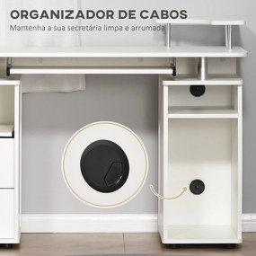 Secretária de Canto – Modelo Uppsala – 120x55x85 – Moderna – Branco