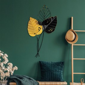 Acessório Decorativo de Parede em Metal Fall – Amarelo e Preto – 45 x