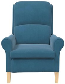 Poltrona Azul Azul Tecido, Madeira Padrão Ergonómica