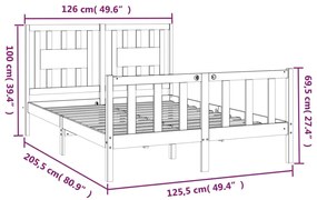 Estrutura de cama com cabeceira 120x200 cm pinho maciço