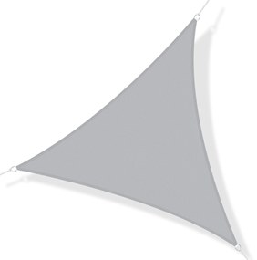 Outsunny Vela de Sombra Triangular 5x5x5 m Toldo Vela de Poliéster com Proteção UV Aneis em Forma de D e Cordas para Jardim Cinza | AOSOM Portugal