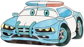 Cama infantil branca Luk polícia 140x70 com gaveta - colchão e estrado incluído