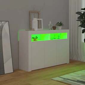 Aparador Giancarlo com Luzes LED de 115 cm - Branco - Design Moderno