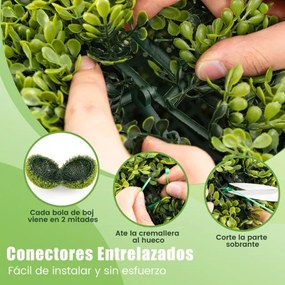 Conjunto de 2 bolas plantas artificiais 39 cm interior e exterior Verdes