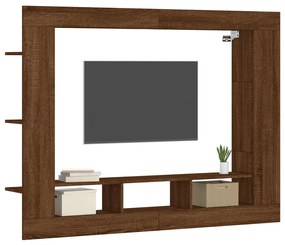 Móvel de TV 152x22x113cm derivados de madeira carvalho castanho