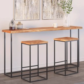 vidaXL Tampo de mesa retangular borda viva 180x40x2,5 cm acácia maciça