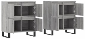 Aparadores 2 pcs derivados de madeira cinzento sonoma