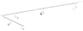 Sistema de iluminação de trilho pendente moderno com 5 focos brancos monofásicos - Iconic Jeana