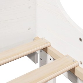 Cama sem colchão 75x190 cm madeira de pinho maciça branco