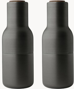 Moinhos de sal e pimenta com tampa em madeira de nogueira Bottle Grinder, conjunto de 2