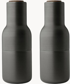 Moinhos de sal e pimenta com tampas em madeira de nogueira Bottle Grinders, conjunto de 2