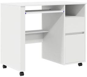 Mesa de Computador Branca com Gavetas Branca