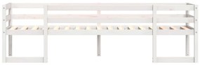 Estrutura de cama infantil 75x190 cm pinho maciço branco