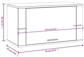 Sapateira parede 70x35x38 cm deriv. de madeira branco brilhante