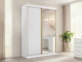 Roupeiro Comfivo Larmire 124, Branco, Dourado, 216x151x60cm, 139 kg, Portas para roupeiro: Deslizante