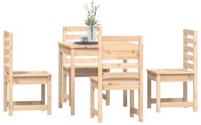 5 pcs conjunto de jantar p/ jardim madeira de pinho maciça