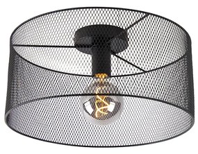 Luminária de teto industrial preta - Drum Mesh