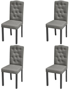 vidaXL Cadeiras de jantar 4 pcs tecido cinzento