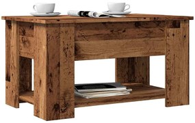 vidaXL Mesa de centro 79x49x41 cm derivados madeira madeira velha