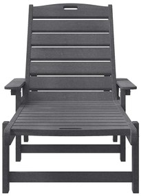 Espreguiçadeira Cinzento-claro 53x162x98.5 cm HDPE