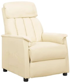 vidaXL Poltrona reclinável couro artificial cor creme