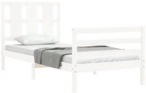 Estrutura de cama com cabeceira 90x200 cm madeira maciça