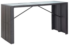 Conjunto de bar para exterior 9 pcs vime PE preto
