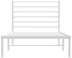 Estrutura de cama com cabeceira 90x190 cm metal branco