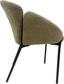 Conjunto de 2 Cadeiras GIORGIO – Metal Preto e Tecido de Chenilla Cast