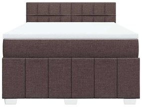 Cama com molas/colchão 140x200 cm tecido castanho-escuro