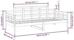 Sofá-cama 90x200 cm madeira de pinho maciça branco