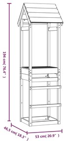 Torre de brincar 53x46,5x194 cm madeira de douglas maciça