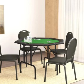 80404 vidaXL Mesa de póquer dobrável 8 jogadores 108x108x75 cm verde