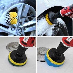 vidaXL Conjunto de Escovas para Carro Multicolor vime PE