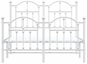 Estrutura de cama com cabeceira e pés 120x200 cm metal branco