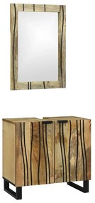 vidaXL Conjunto de Móveis para Banheiro com prateleira 2 pcs Castanho