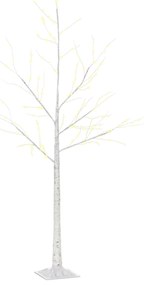 Árvore de Bétula 150cm de Altura com 210 Luzes LED em Branco Quente Ramos Flexíveis e Base para Decoração de Festas Aniversários Casamentos 20x20x150c