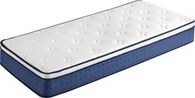 Colchão de molas ensacadas 90 x 200 x 25 cm, espuma viscoelástica com gel, firmeza média Azul