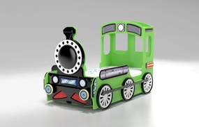 Cama para criança Comboio 205 x 120 x 130 cm, Com Luzes LED, Oferta colchão e estrado, capacidade de 100 kg, Verde