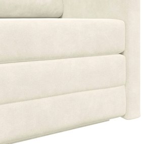 Sofá-Cama de Chão 2 em 1 Creme 124x204x61 cm Veludo